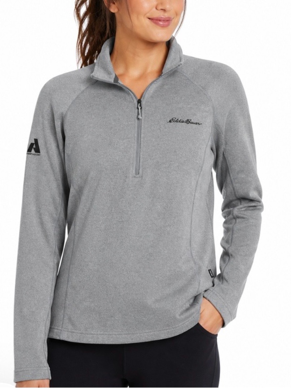 Eddie Bauer First Accent Women’s Gray 1/4 Zip Pullover Sweatshirt Top Sz Medium